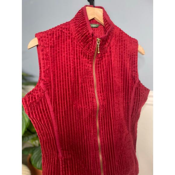 ⭐️ 3/$20 Woolrich Corduroy Vest Small Red Zip Up Ribbed Casual Outdoor Gorpcore - Picture 4 of 10